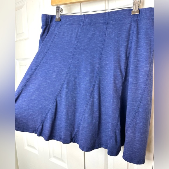 Toad&Co Dresses & Skirts - HORNY TOAD&CO ChaChaCha Skirt Blue Shadow A-Line Fluted Organic Cotton Knit